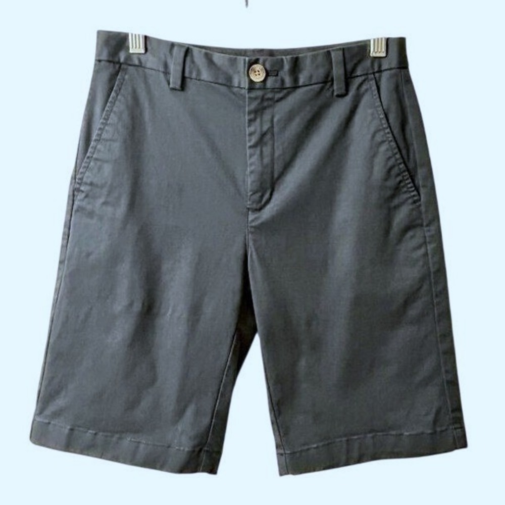 Vineyard Vines Boys Breaker Chino Shorts Size 14 Navy Stretch Flat Front Uniform